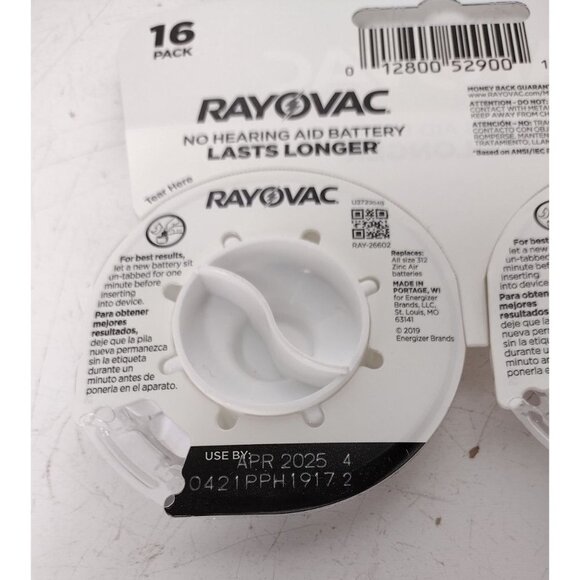 Rayovac Size 312 Advanced Hearing Aid Device Batteries 16 Count - Picture 4 of 4